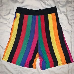 High waisted rainbow biker shorts
